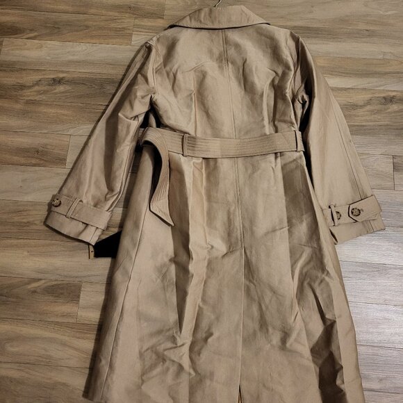DKNY Khaki Trench Coat Size Medium - Picture 9 of 12